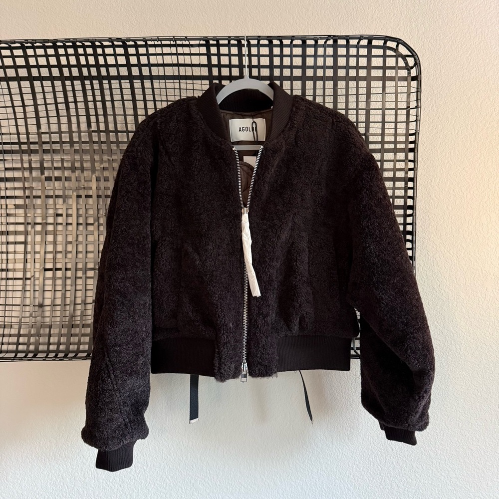 Agolde Iona skye jacket in chocolate - Picture 2 of 8
